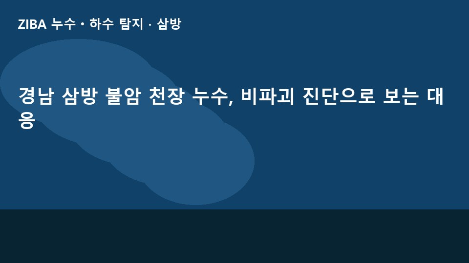 경남 삼방 불암 천장 누수, 비파괴 진단으로 보는 대응