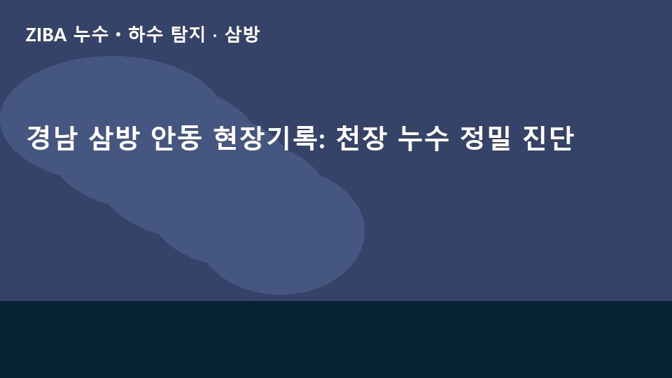 경남 삼방 안동 현장기록: 천장 누수 정밀 진단